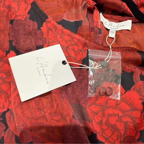 NWT L'Academie The Elaina Mini Dress in Red Peony - Picture 11 of 14